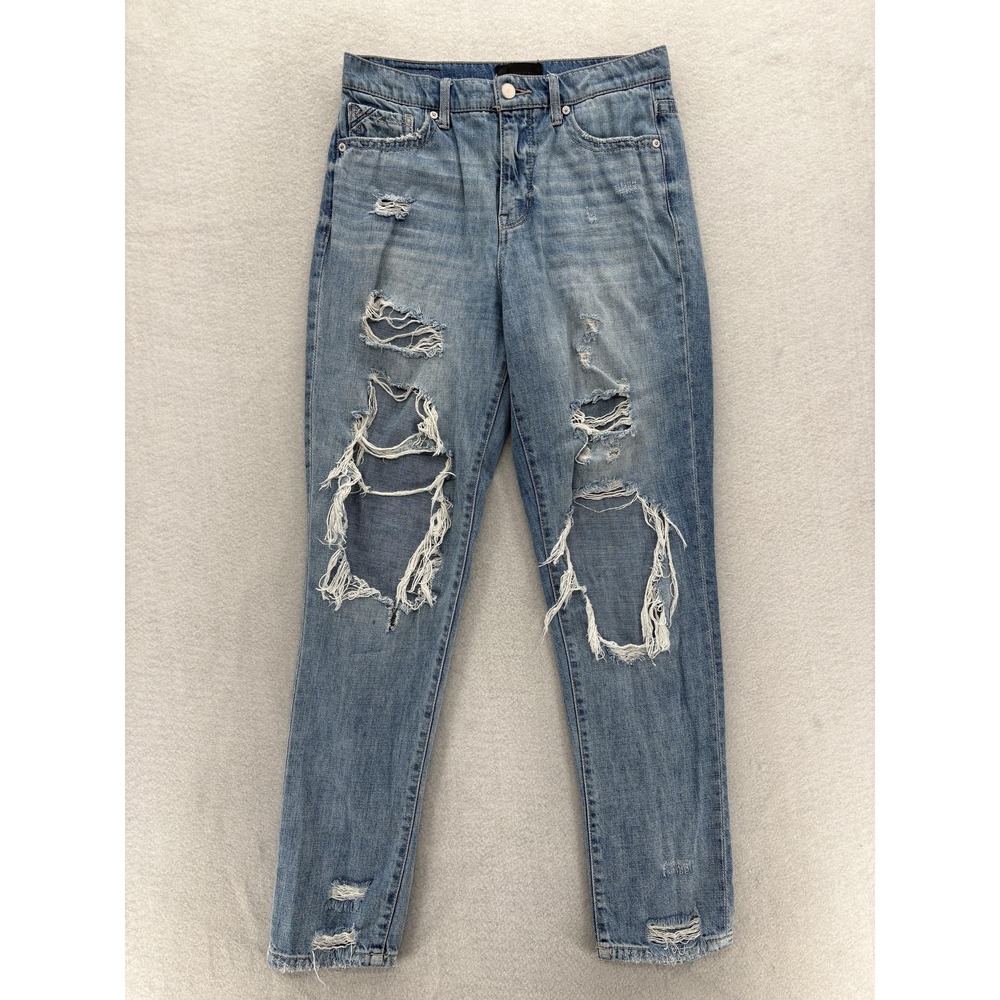 Buckle Black Mom Jeans Womens 27 Blue Distressed Ripped High Rise Grunge Y2K